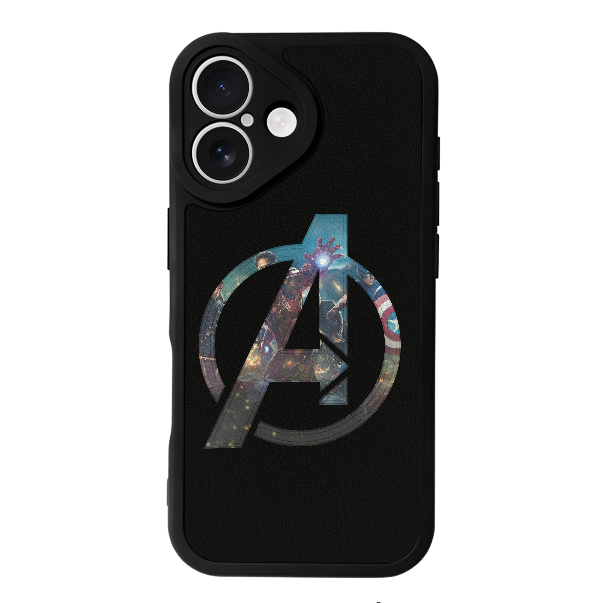 （画像用） アベンジャーズ The Avengers 【iPhone 16シリーズ対応】シリコンスマホケース（レザー調） 材質：シリコン